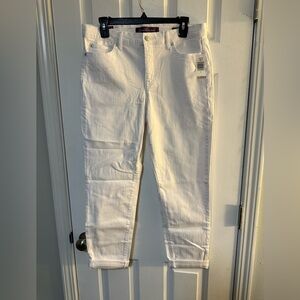 Gloria Vanderbilt Mid Rise Boyfriend Ankle White Jeans Size 8